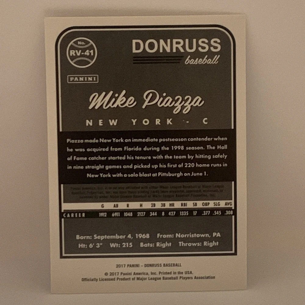 2017 Donruss Mike Piazza Mets #RV-41 (MISC3)